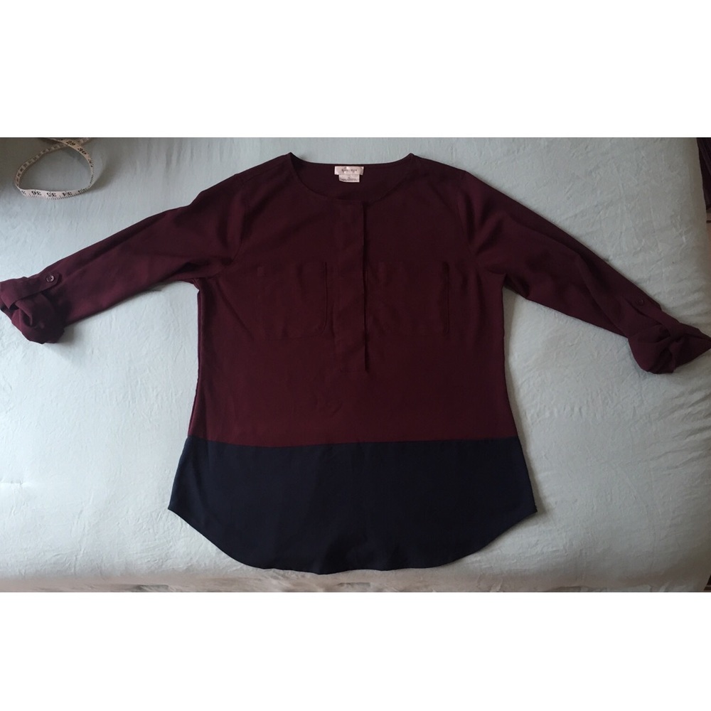 Burgundy and Navy blue Blouse